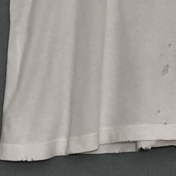 Current Elliott Womens Top 2 M Ruffle Roadie Tee Sugar White Distressed Classic - Picture 3 of 15